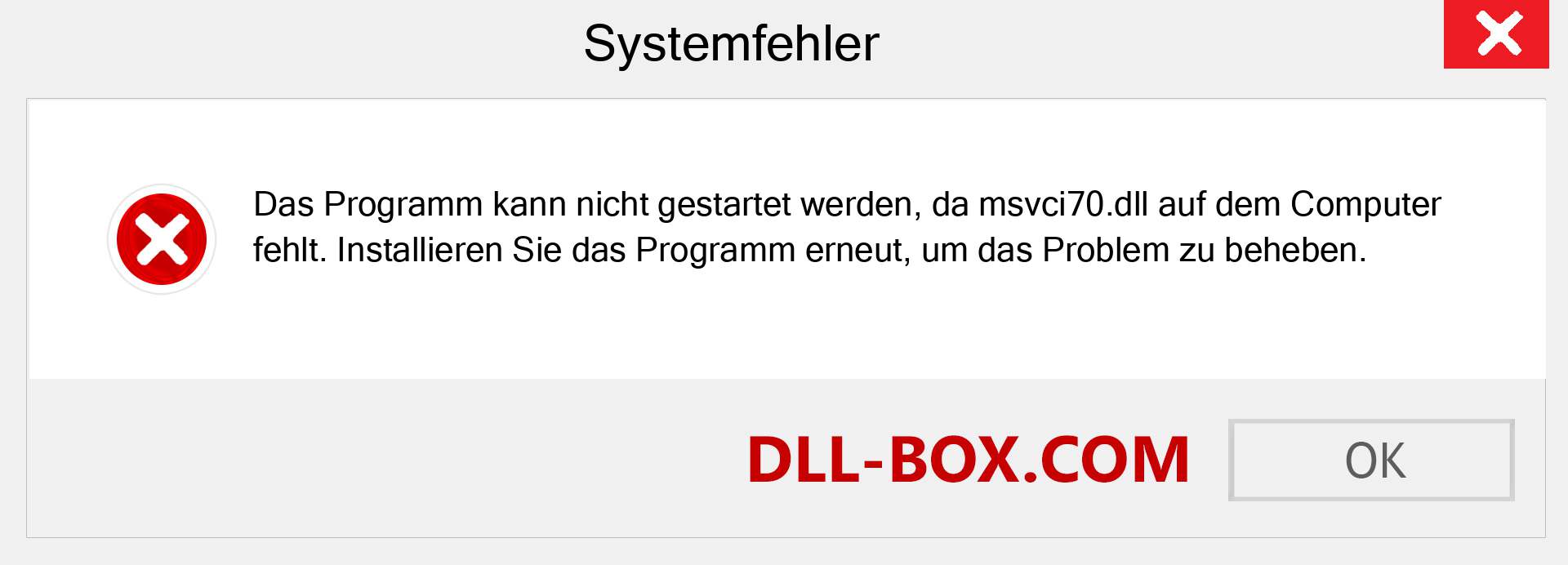 msvci70.dll-Datei fehlt?. Download für Windows 7, 8, 10 - Fix msvci70 dll Missing Error unter Windows, Fotos, Bildern