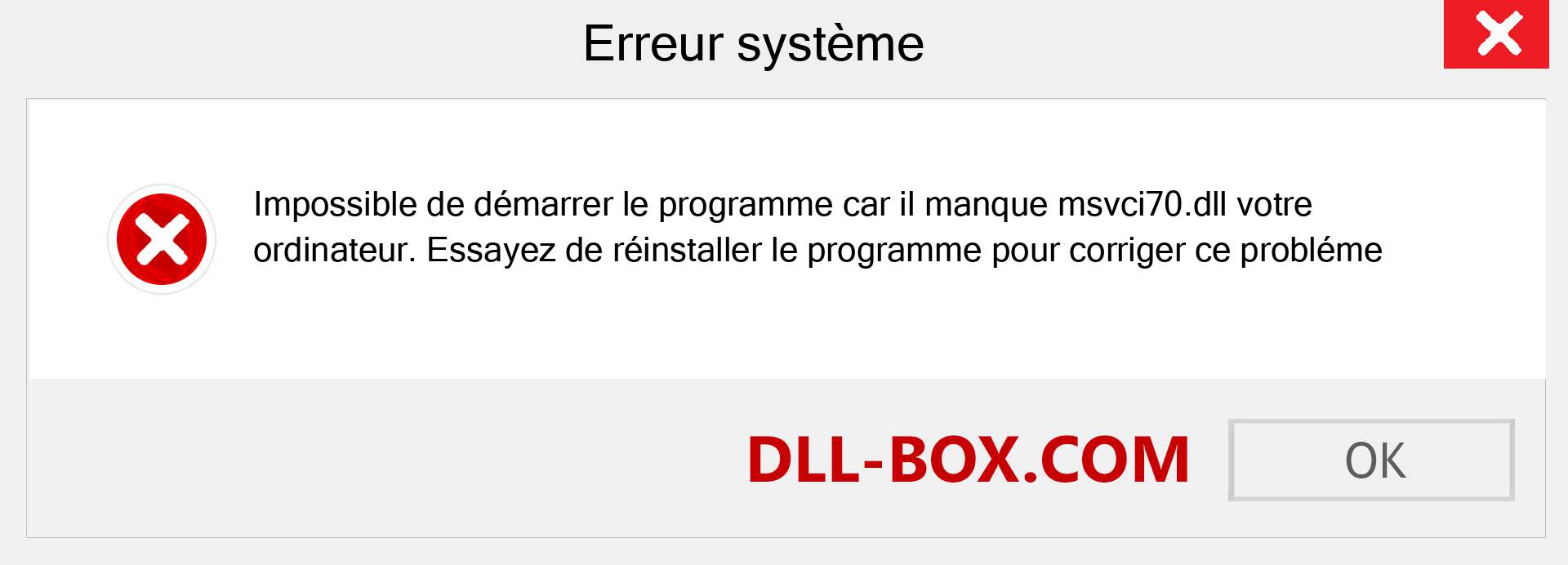 Le fichier msvci70.dll est manquant ?. Télécharger pour Windows 7, 8, 10 - Correction de l'erreur manquante msvci70 dll sur Windows, photos, images