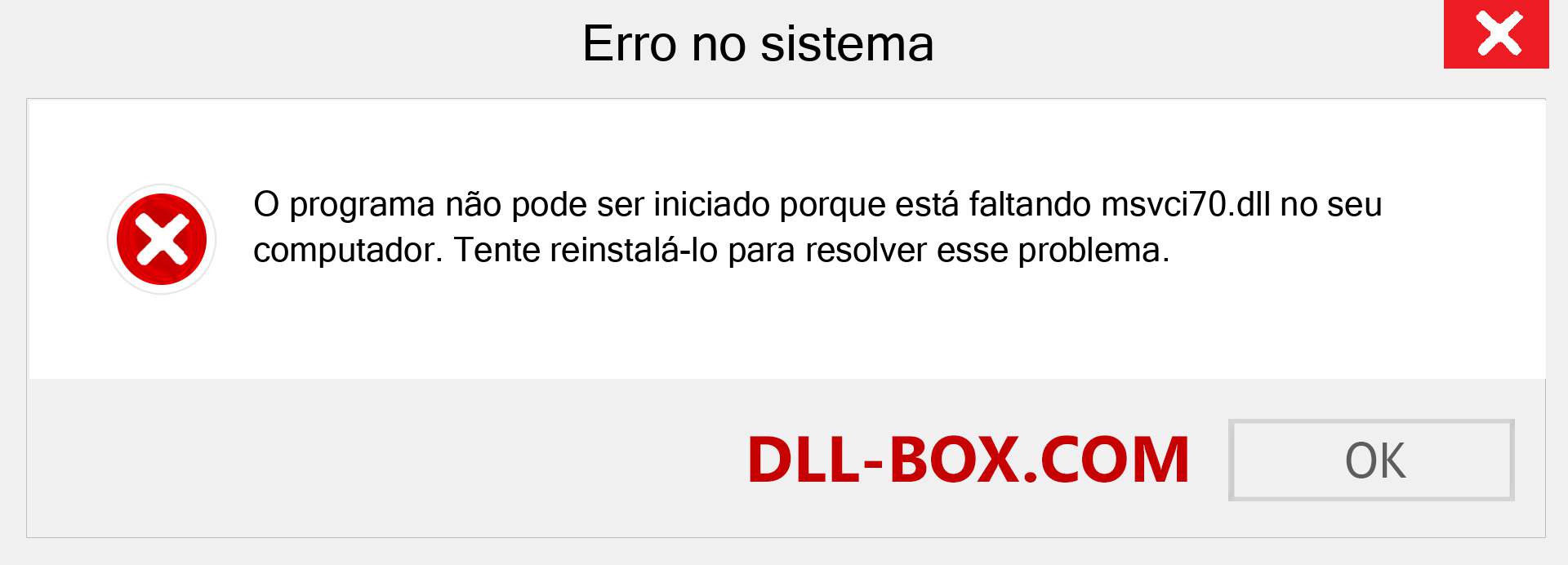 Arquivo msvci70.dll ausente ?. Download para Windows 7, 8, 10 - Correção de erro ausente msvci70 dll no Windows, fotos, imagens