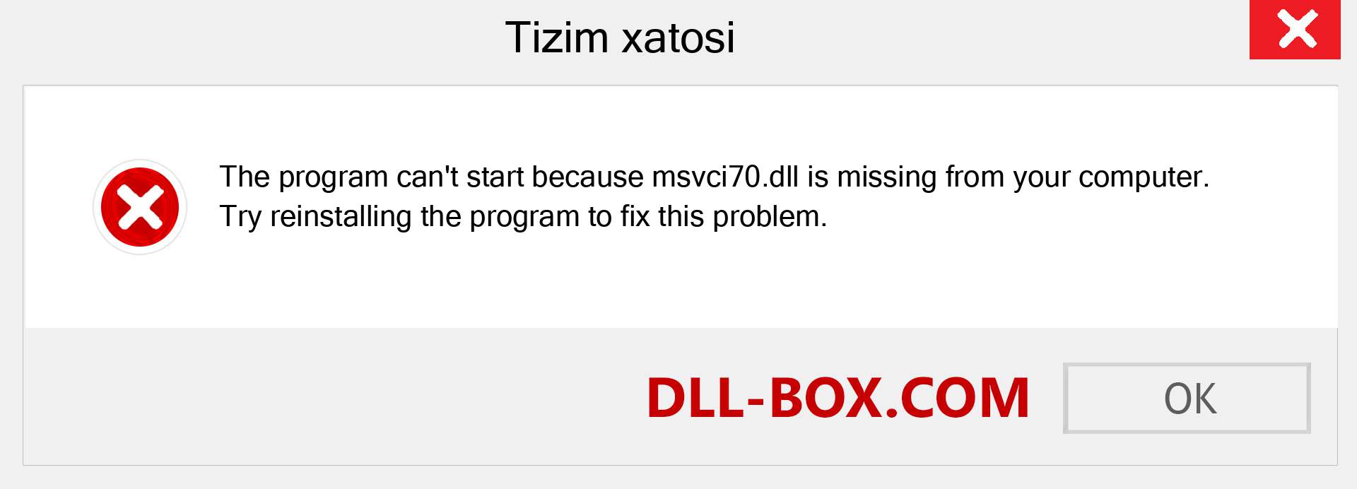 msvci70.dll fayli yo'qolganmi?. Windows 7, 8, 10 uchun yuklab olish - Windowsda msvci70 dll etishmayotgan xatoni tuzating, rasmlar, rasmlar